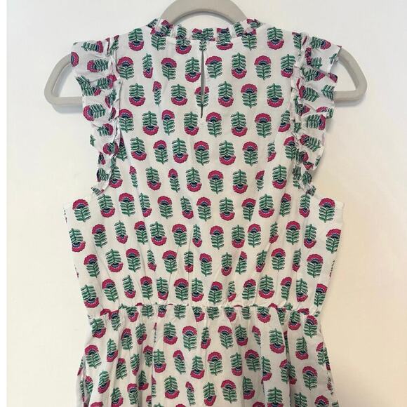 NWT J.Crew Mini Dress With Ruffle Sleeve White Floral Size 6 - Picture 5 of 8